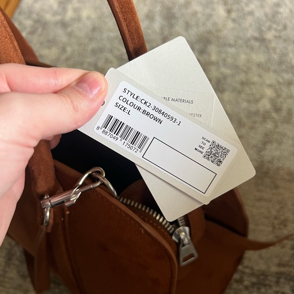 Charles & Keith Tan Suede Crossbody Bag - Picture 4 of 5